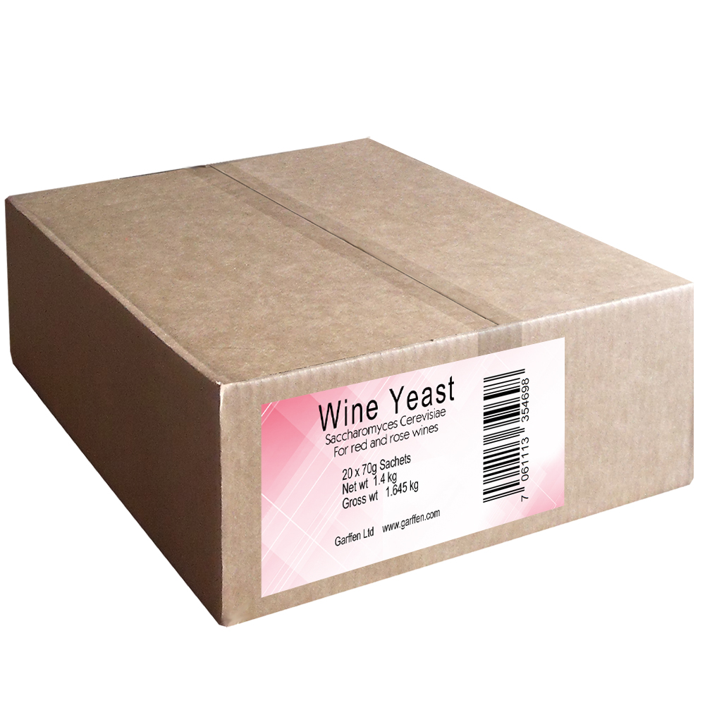 Saccharomyces Cerevisiae for red and rose Wines 20 sachets per box 
